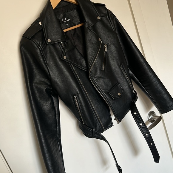 Off The Edge Black Vegan Leather Moto Jacket - Picture 12 of 13